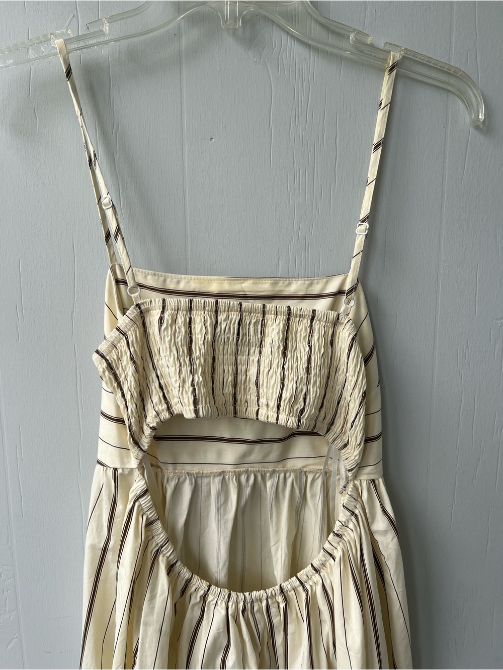 Petal & Pup Cream Maxi Dress with Thin Brown Stripes - Picture 12 of 16